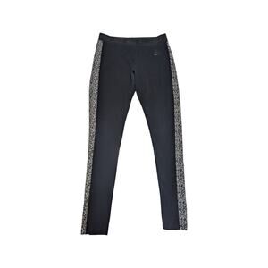 Nike Leg A See Stirrup Leggings Black White Womens Large Workout Gym Activewear